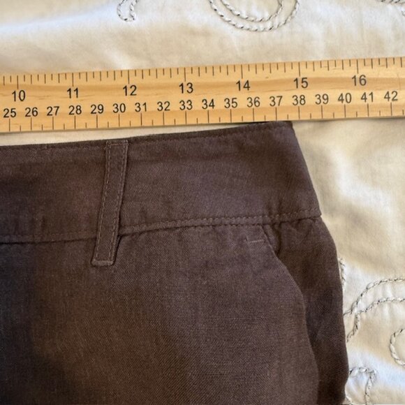 East 5th Brown Pants Women's Size 8 Wide Leg High Rise Linen Blend Lightweight - Picture 7 of 10